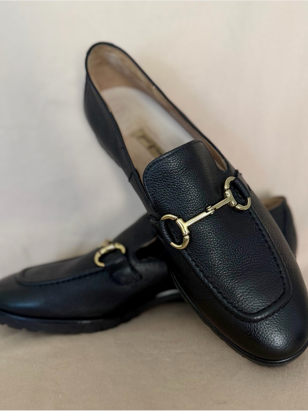 Paul Green Daphne Loafer Black Pebbled Leather Horsebit Flat UK 5.5 / US 8